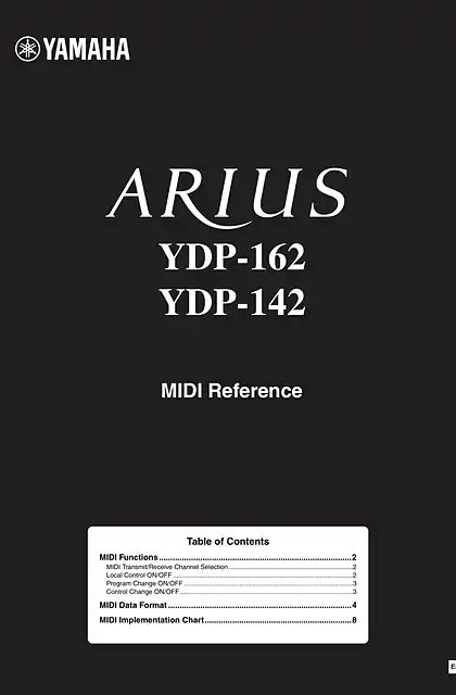 yamaha雅马哈YDP-162_142 MIDI Reference